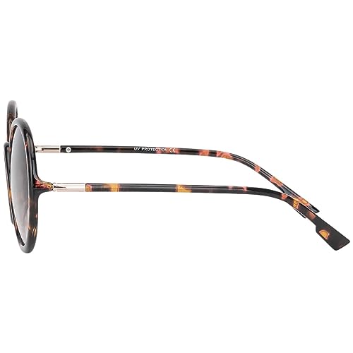 BEZLIT Damen Sonnenbrille rund Braun-leopard UV400 Vintage