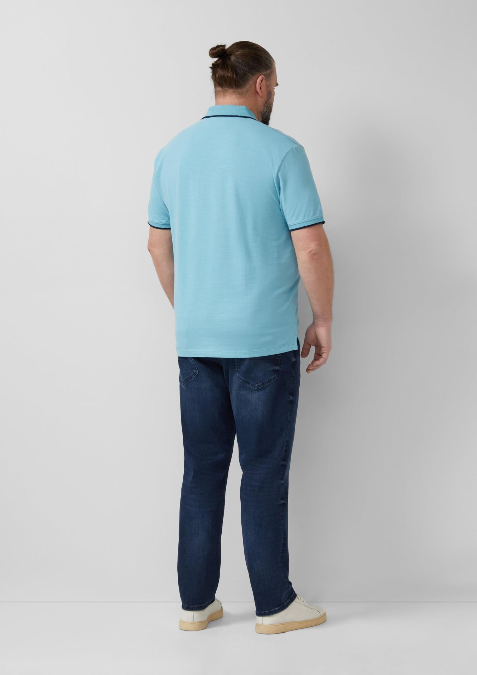 s.Oliver Junior Flammgarn-Piqué Poloshirt türkis Regular Fit