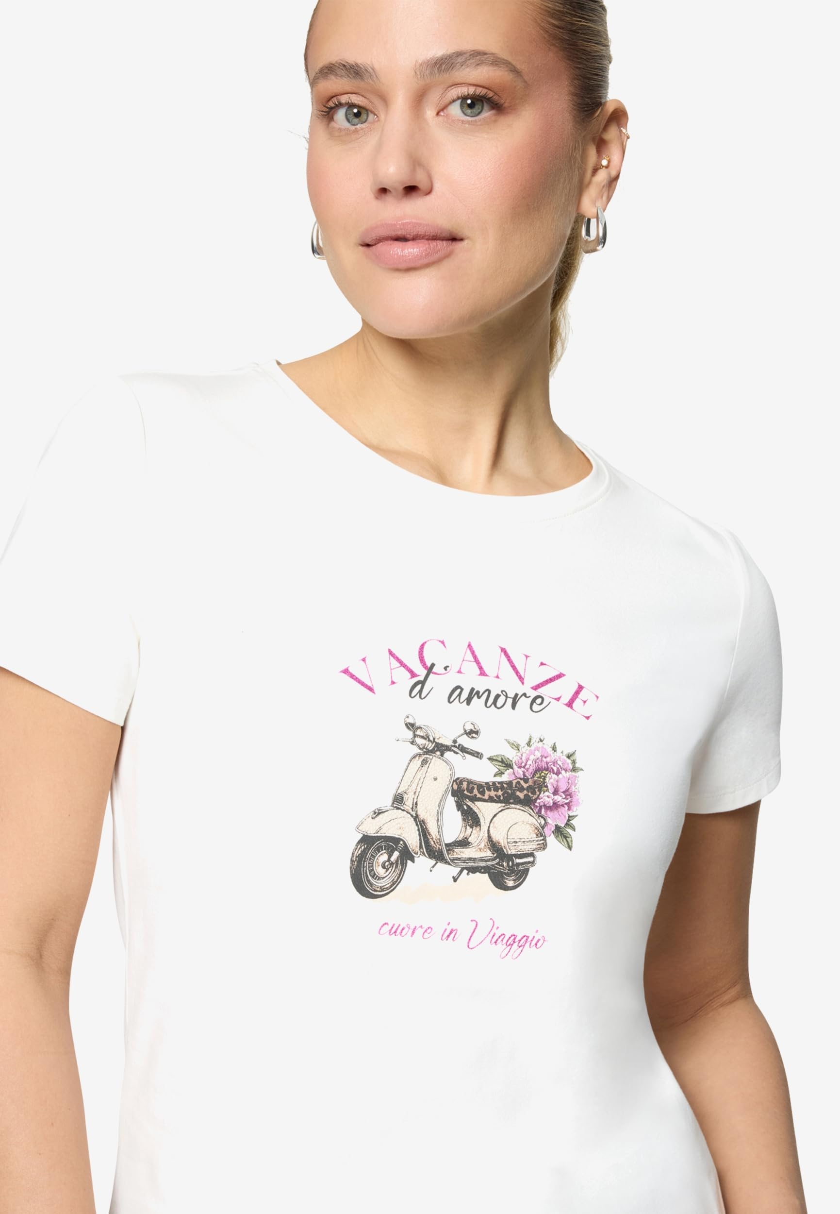 zero Shirt Kurz 1/2 Arm Patch Cream Pink Gr.38 Print