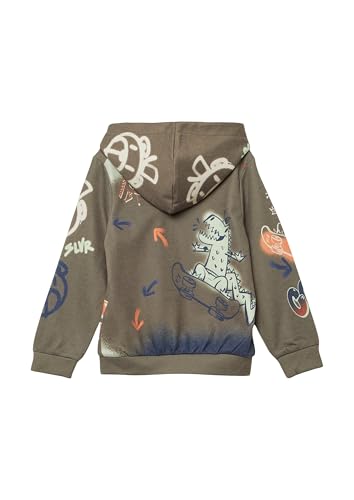 s.Oliver RED LABEL Hoodie Graffiti-Print braun creme weich