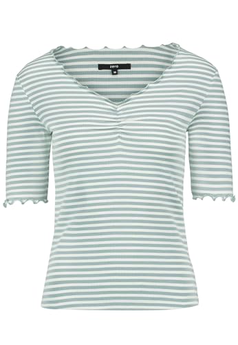 zero Halbarm-Shirt mit Raffung Shirt 38 Blue Cream