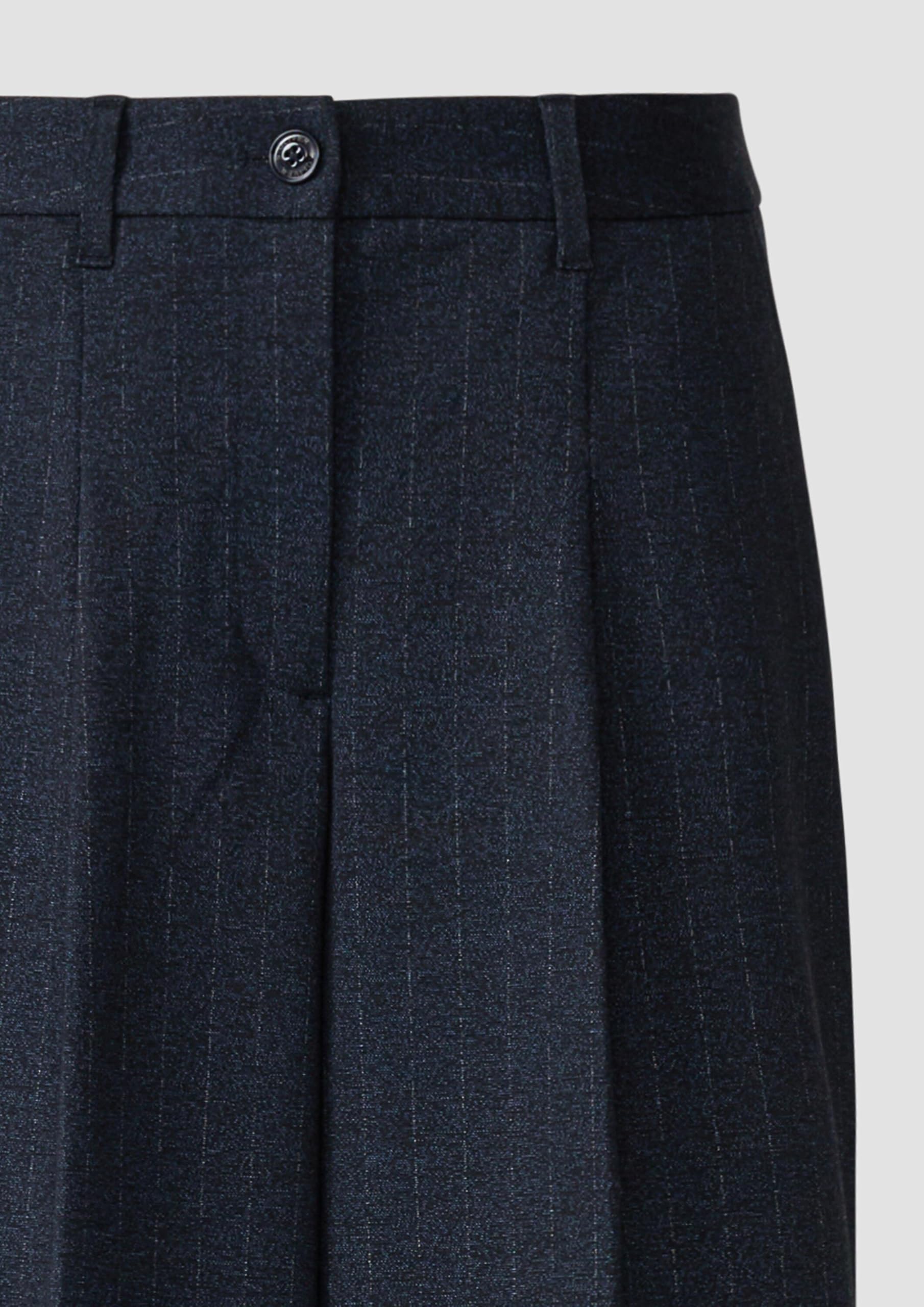 s.Oliver 2169121 Wide Leg Hose Navy 38W lang mit Bügelfalte