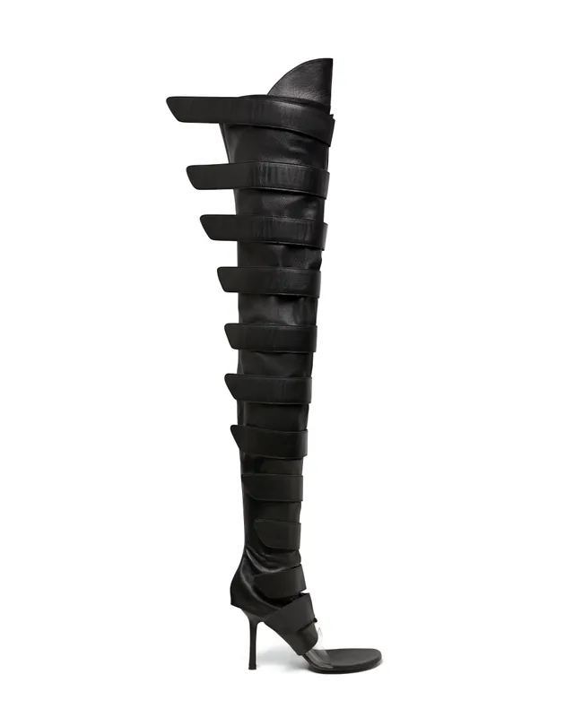 Mowalola Lola Strap High Boot Stiefel schwarz