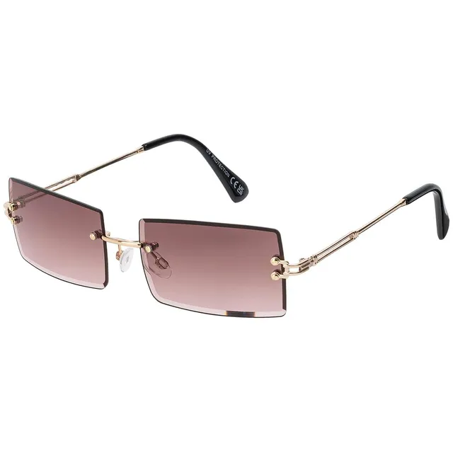 BEZLIT rechteckig randlos Sonnenbrille Braun UV400