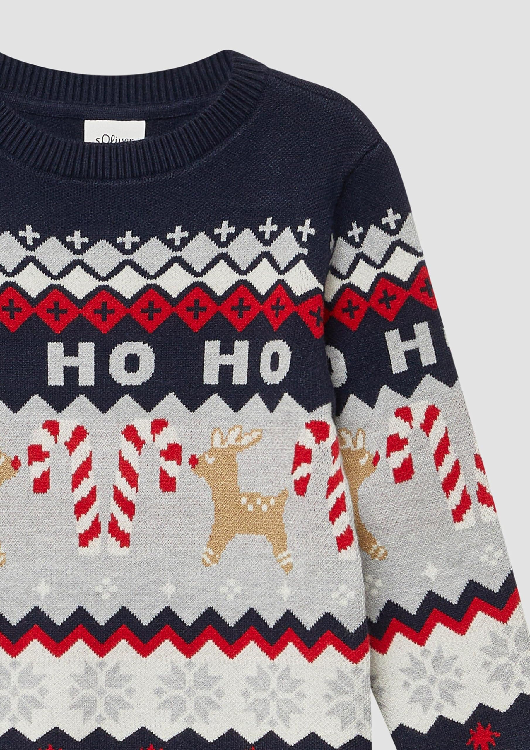 s.Oliver RED LABEL Strickpullover Jacquard 128-134 festlich