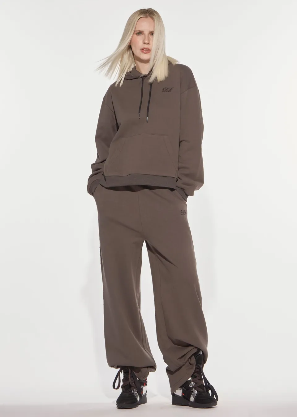 Denny Rose Eclectic Hoodie Army Grey Baumwolle