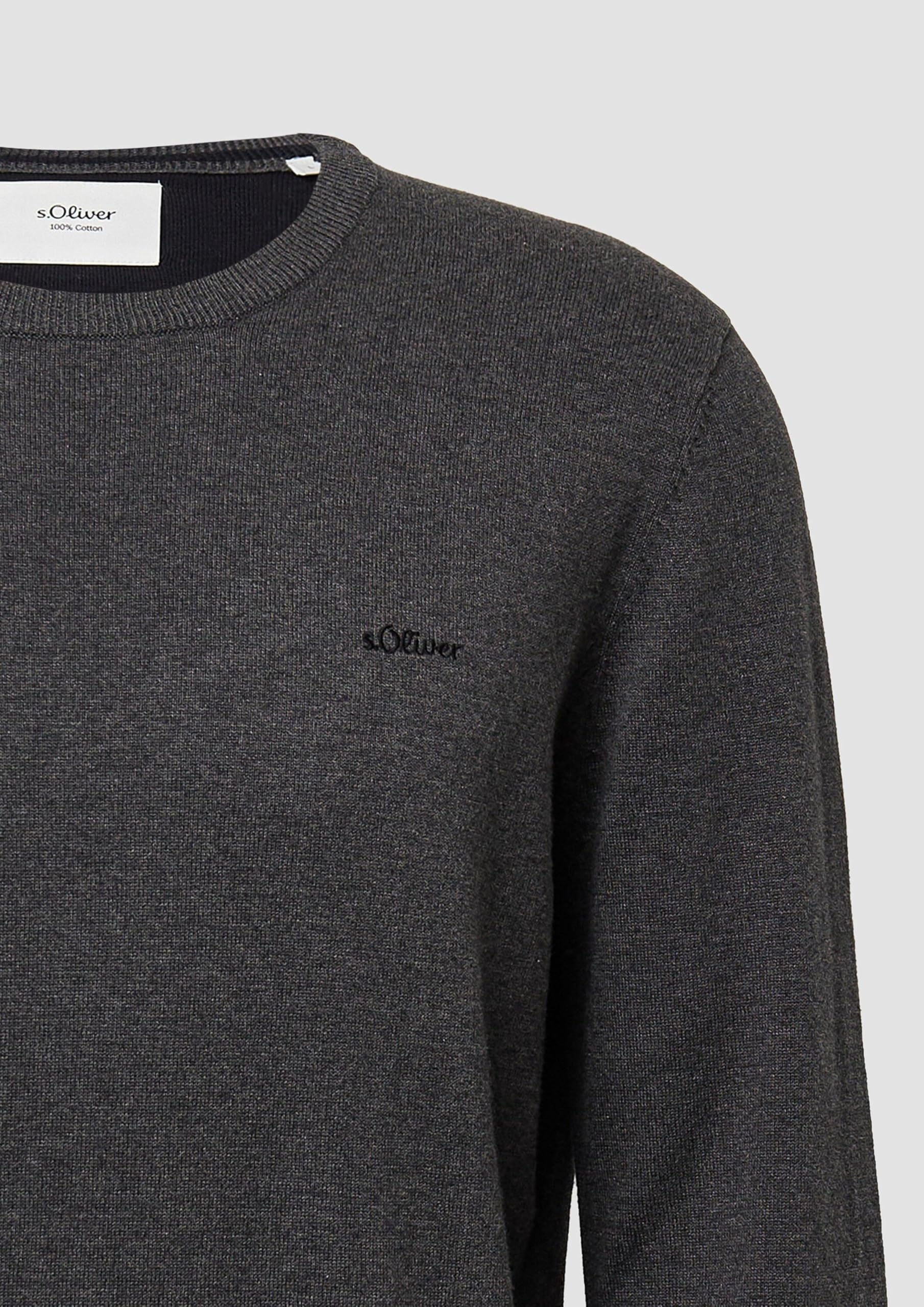 s.Oliver RED LABEL 2143173 Pullover dunkelgrau Baumwolle