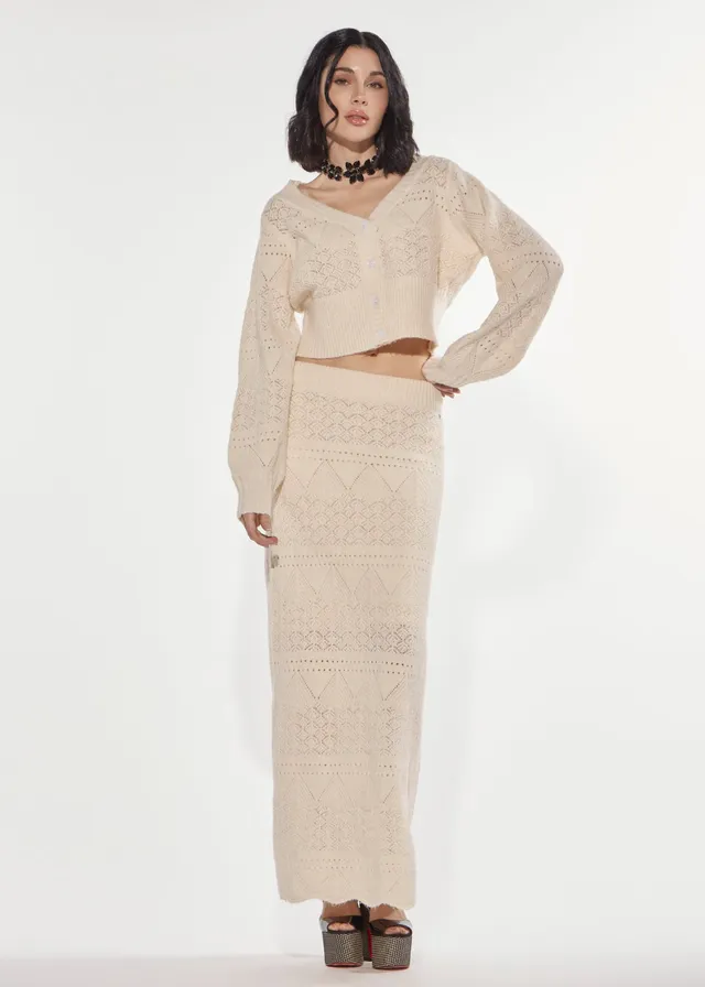 Denny Rose Lochstrick Rock lang angora gerade