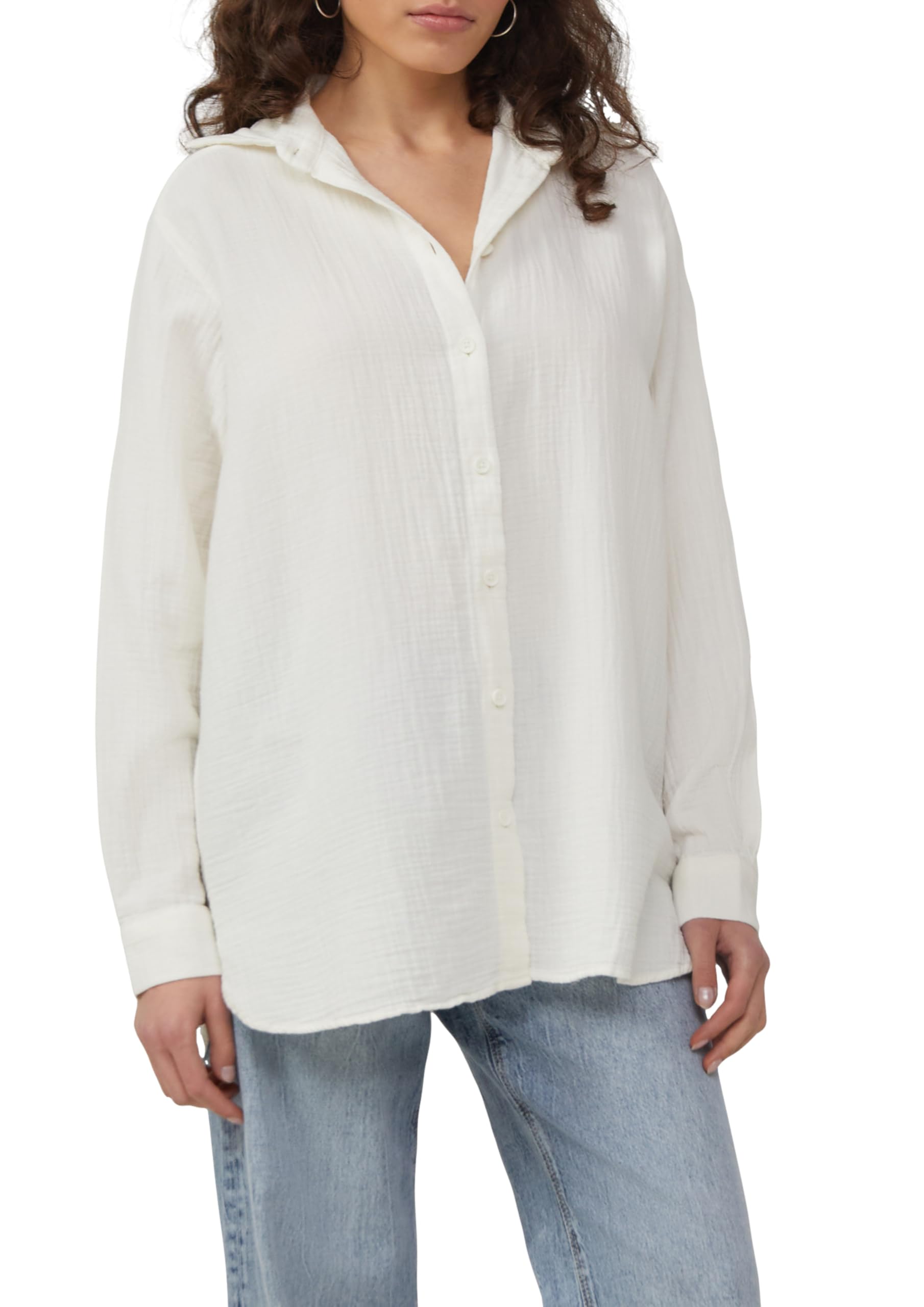 s.Oliver QS Musselin Hemdbluse Oversize Langarm