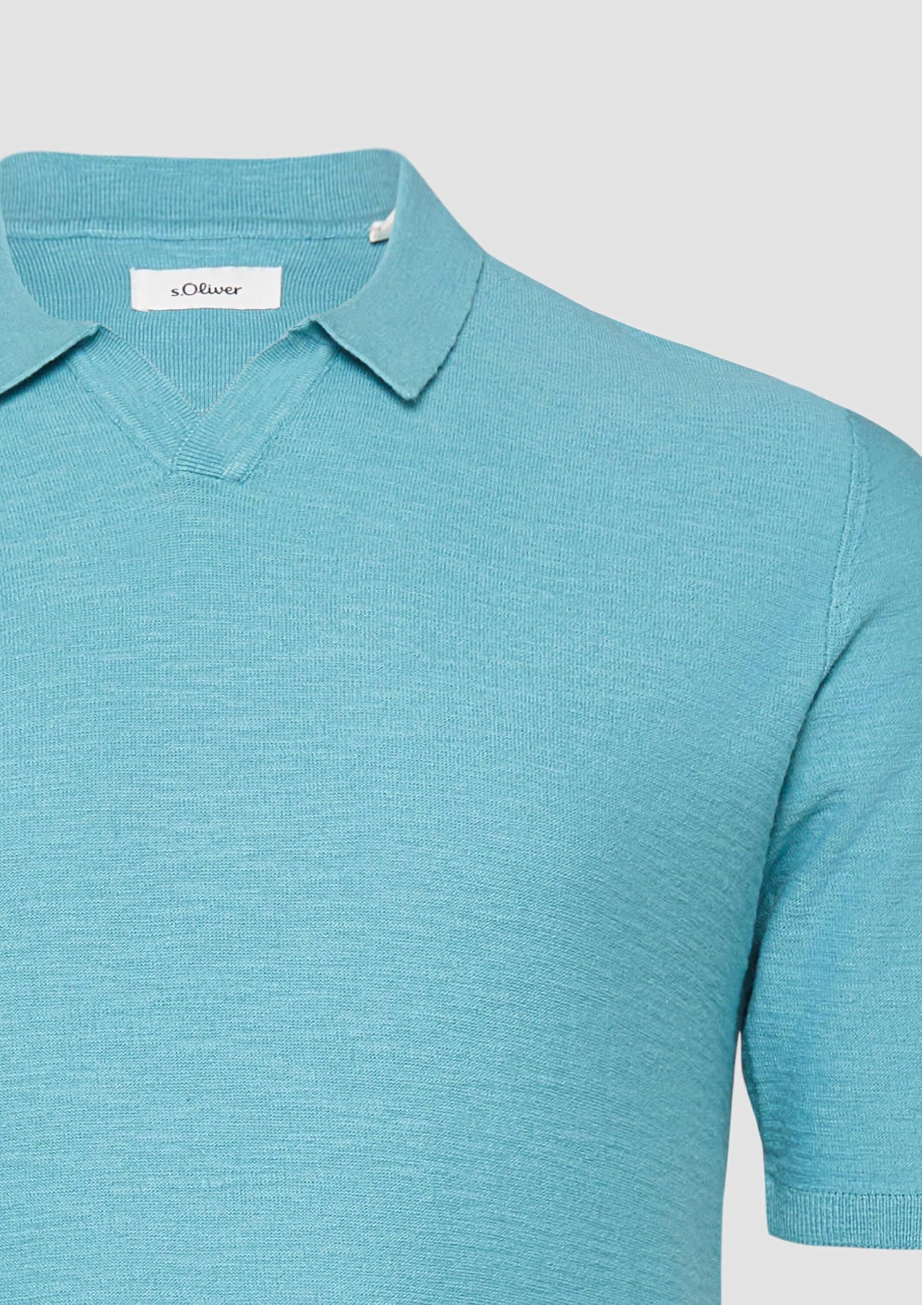 s.Oliver RED LABEL Strick-Poloshirt Flammgarn Regular Fit