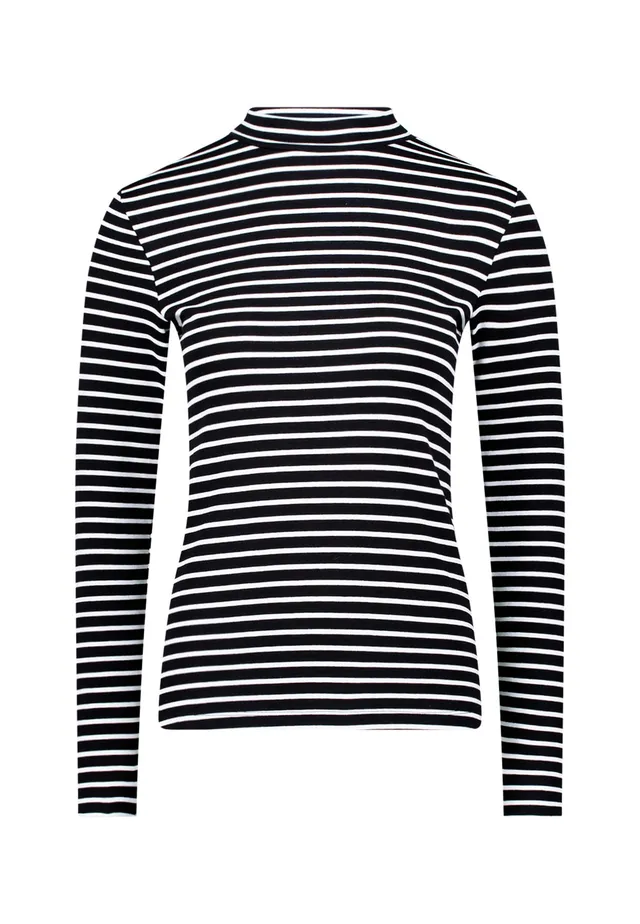 zero Ringelshirt Stehkragen Damen Dark Blue Gr. 38