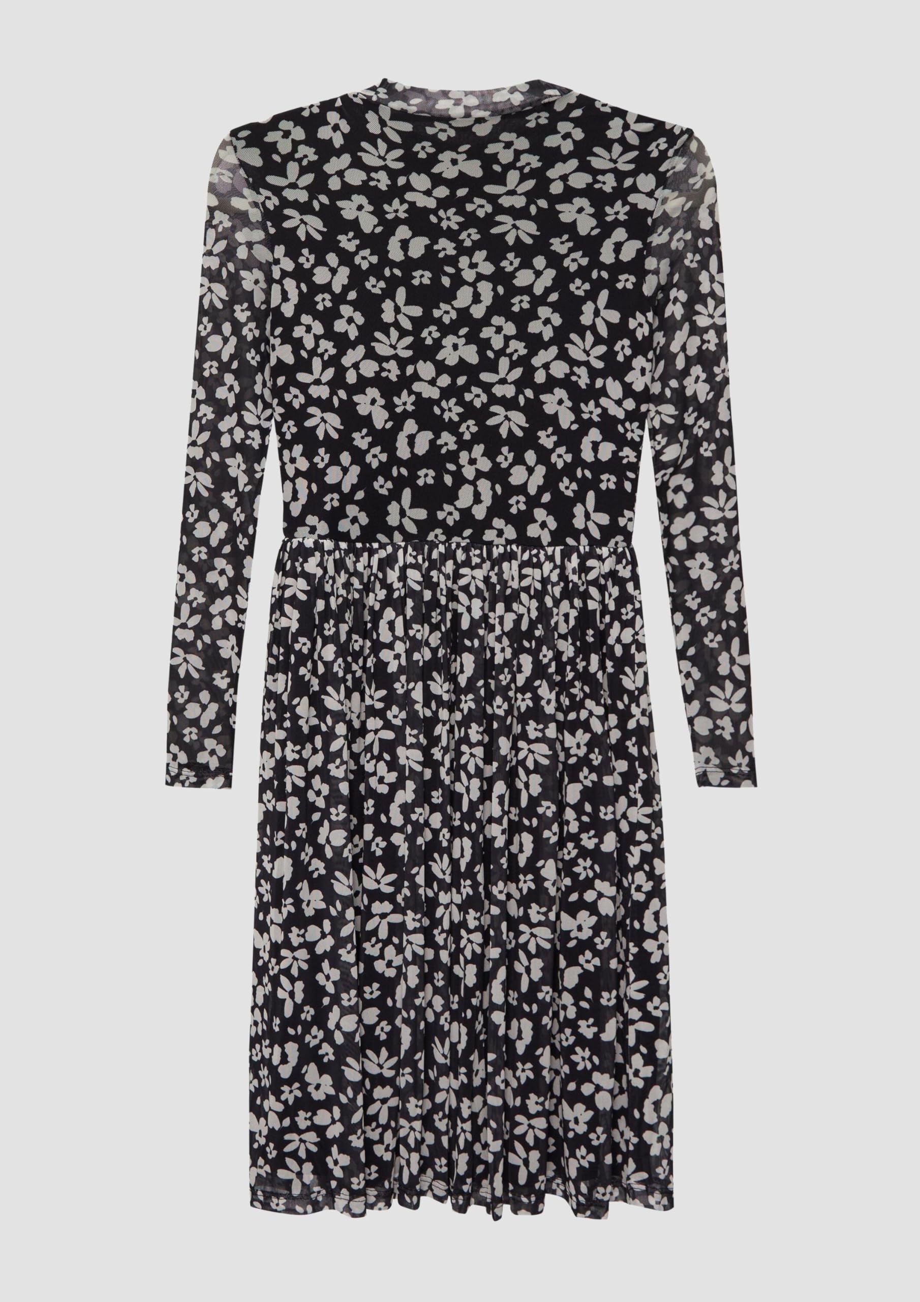 s.Oliver Gemustertes Kleid Mesh Schwarz 164 Viskose