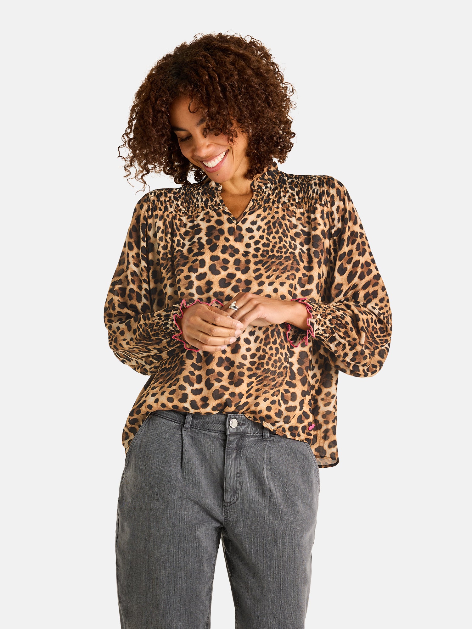 Lieblingsstück MimiL Bluse brownie Viskose Print