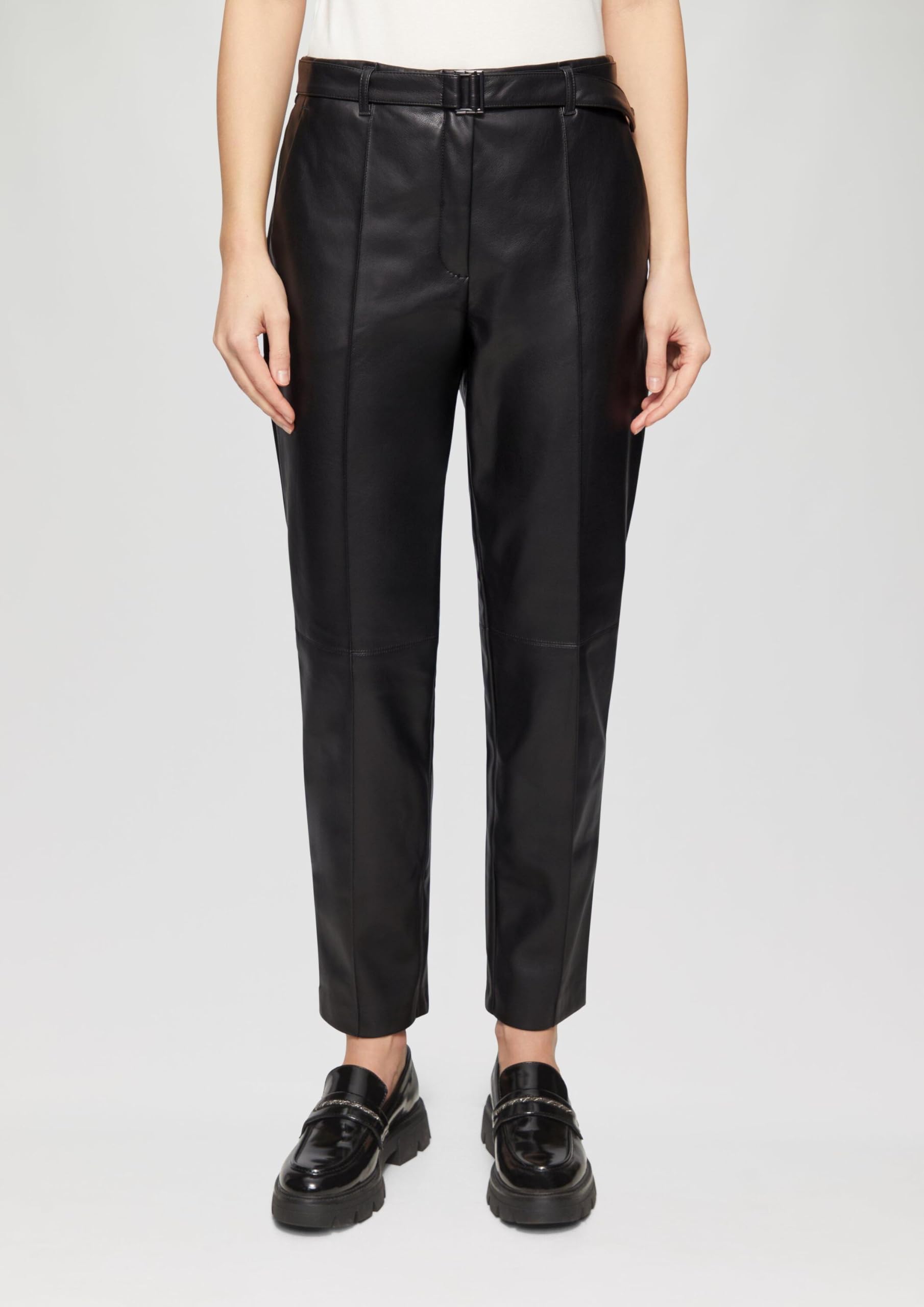 s.Oliver RED LABEL Cigarette Pants Kunstleder Größe 44 Gürtel