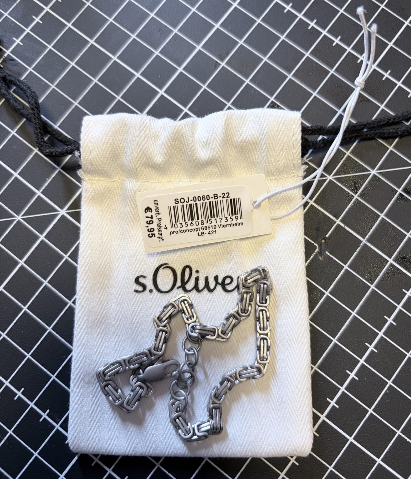 s.Oliver King Schmuckset Kette+Armband Edelstahl grau