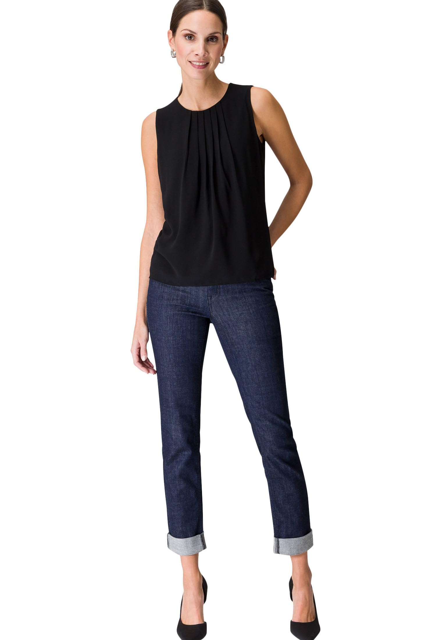 zero Blusentop mit Falten Damen 34 Black Beauty