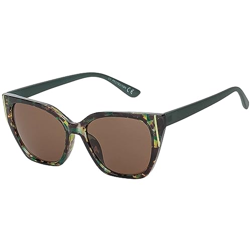 BEZLIT Cat Eye Damen Sonnenbrille Taupe UV400 groß