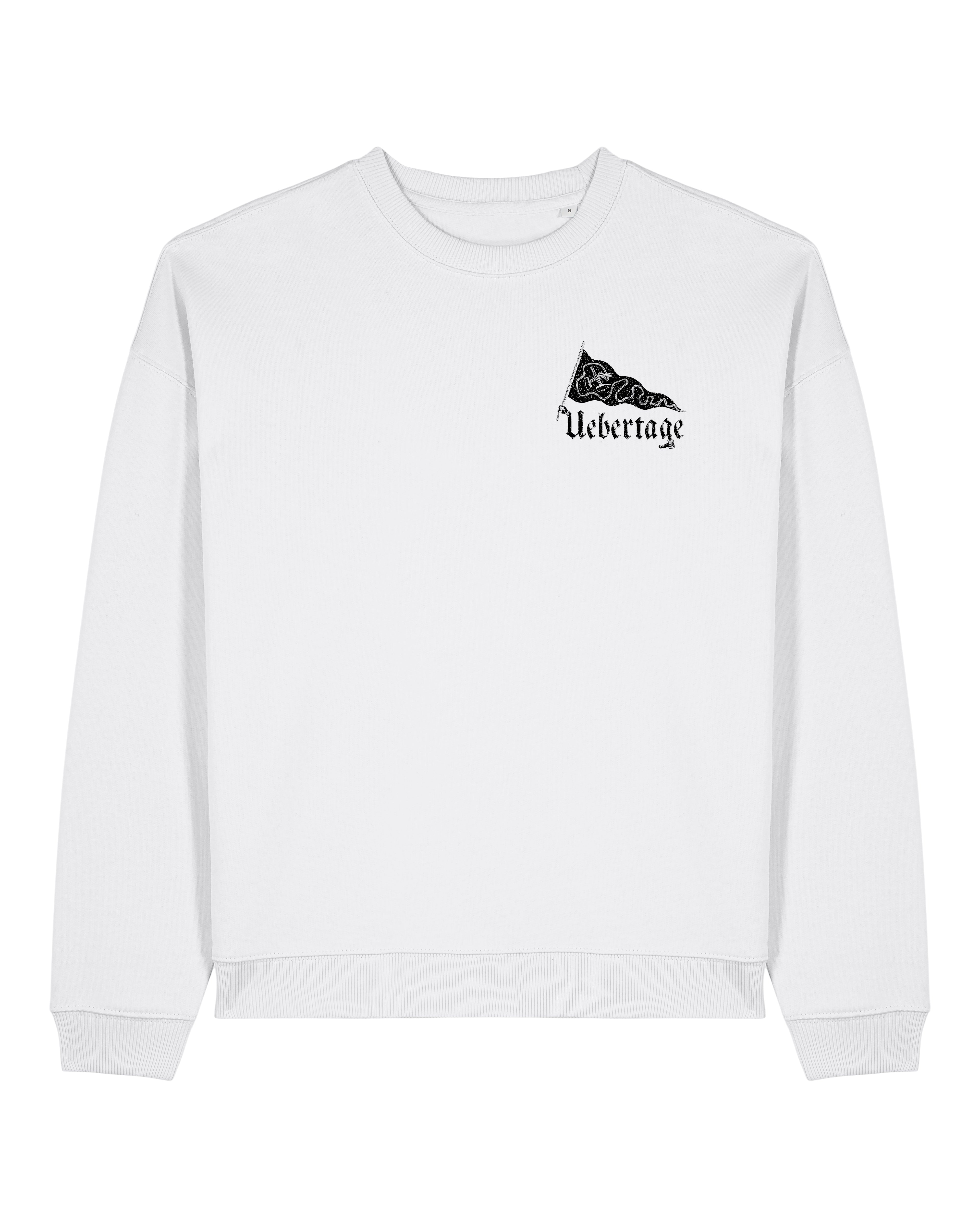 Uebertage Hand-Schuh-Logo Rundhalspullover Oversized Black