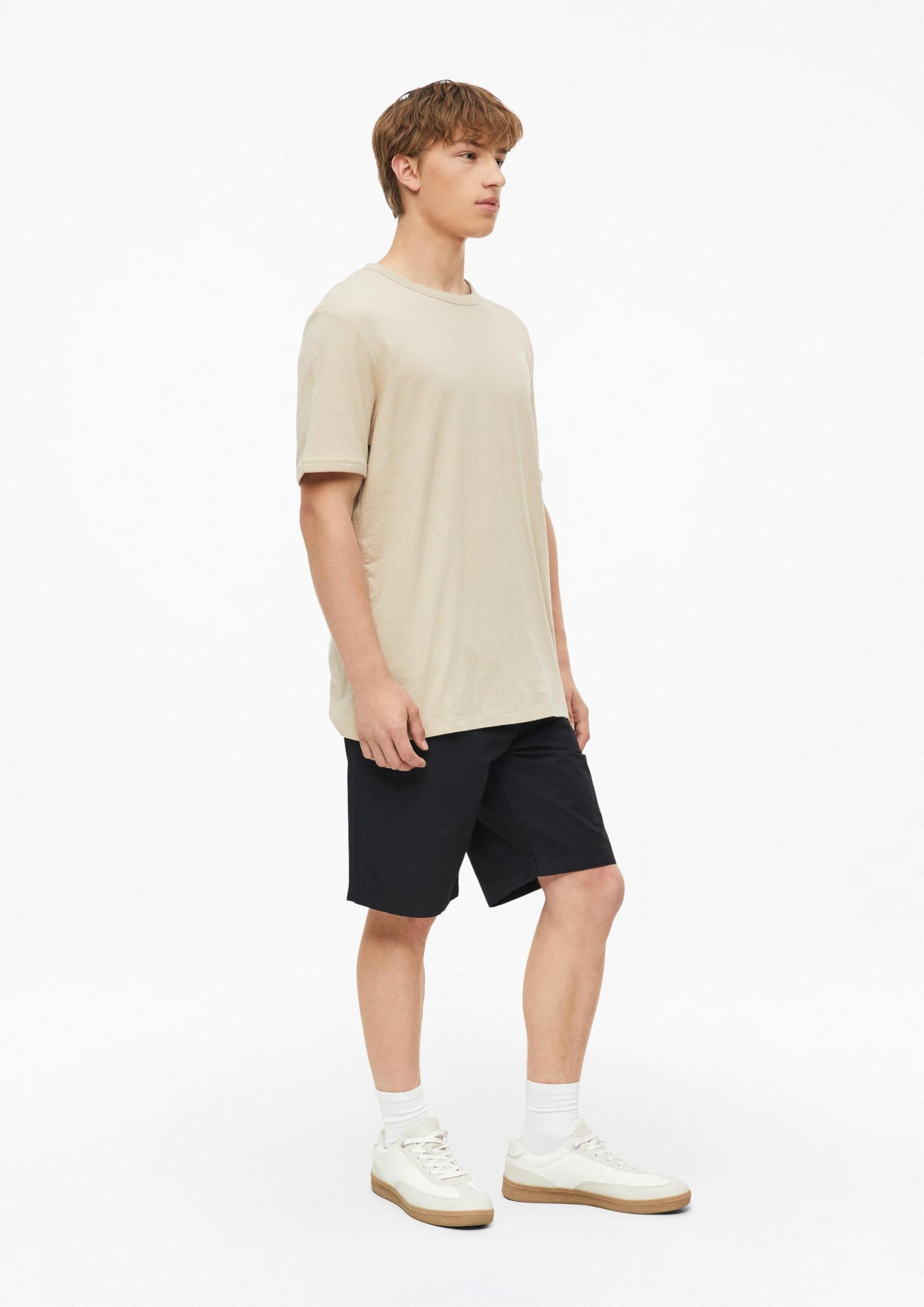 s.Oliver Seersucker T-Shirt leicht strukturiert blau