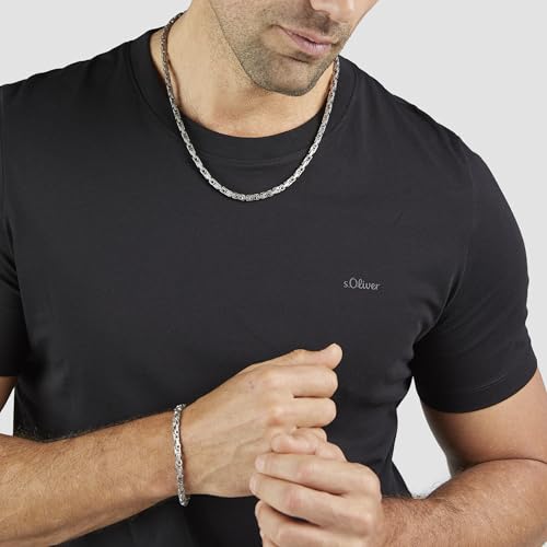 s.Oliver Königskette Halskette Armband Silber Edelstahl