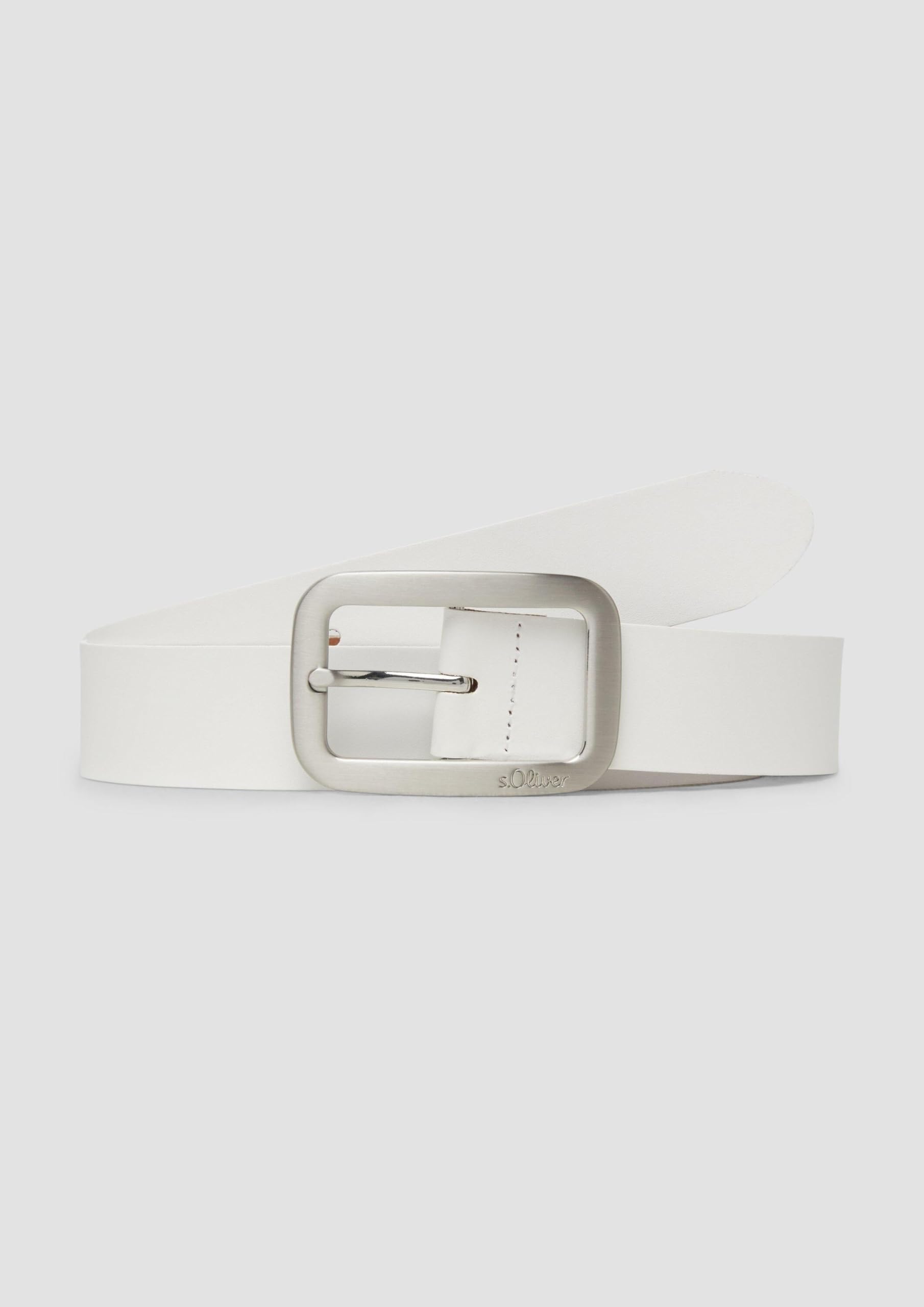 s.Oliver RED LABEL Ledergürtel Logo Gr.100 creme