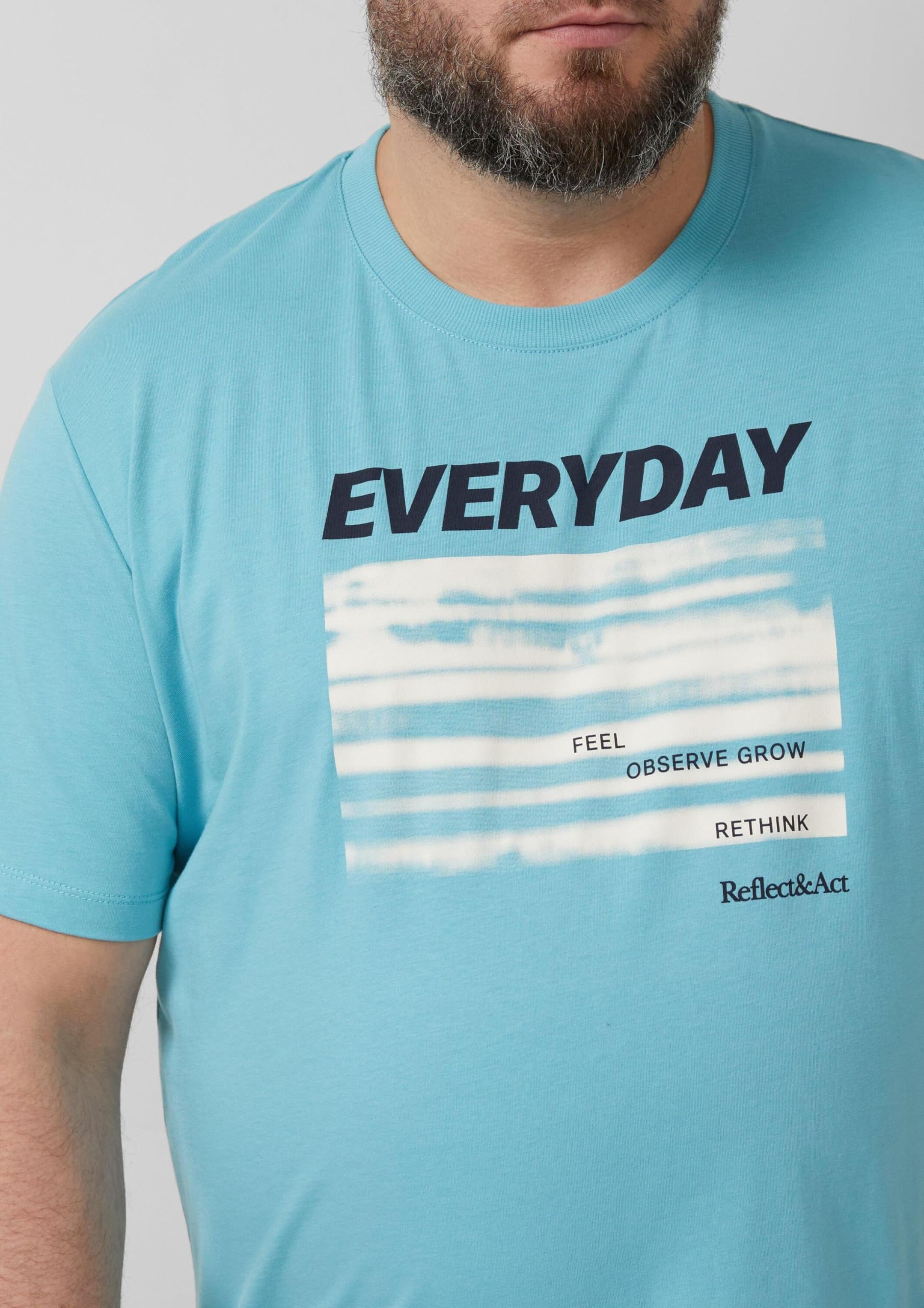 s.Oliver T-Shirt Baumwolljersey Frontprint Türkis XXL