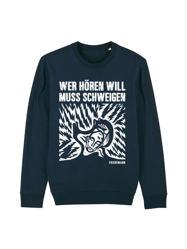 dna merch Friedemann Wer Hören Will Muss Schweigen Sweater Schwarz