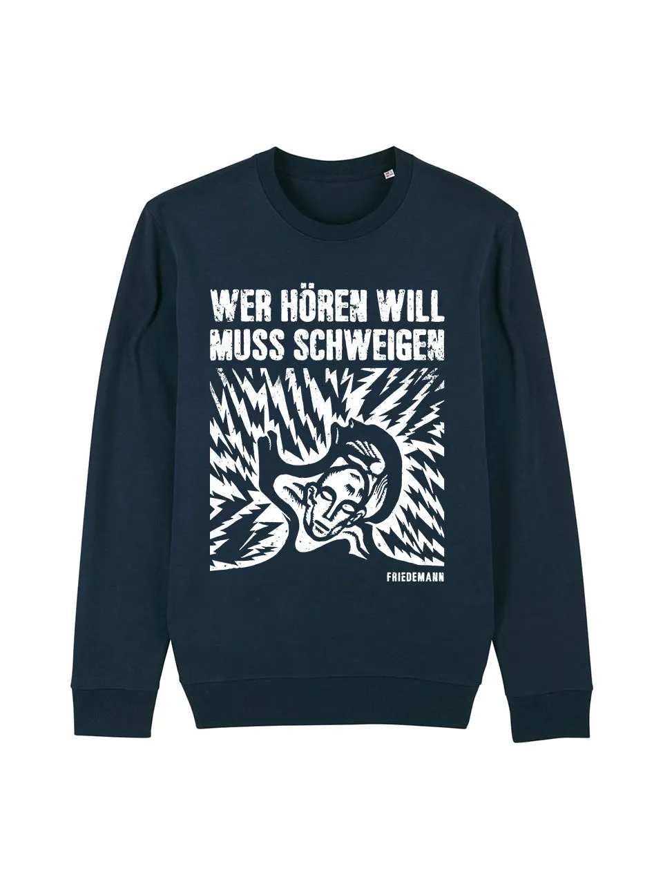 dna merch Friedemann Wer Hören Will Muss Schweigen Sweater Schwarz