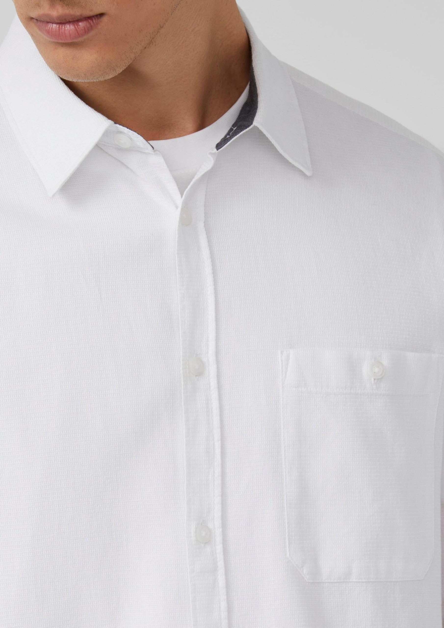 s.Oliver Red Label Hemd M weiß Regular Fit Baumwolle
