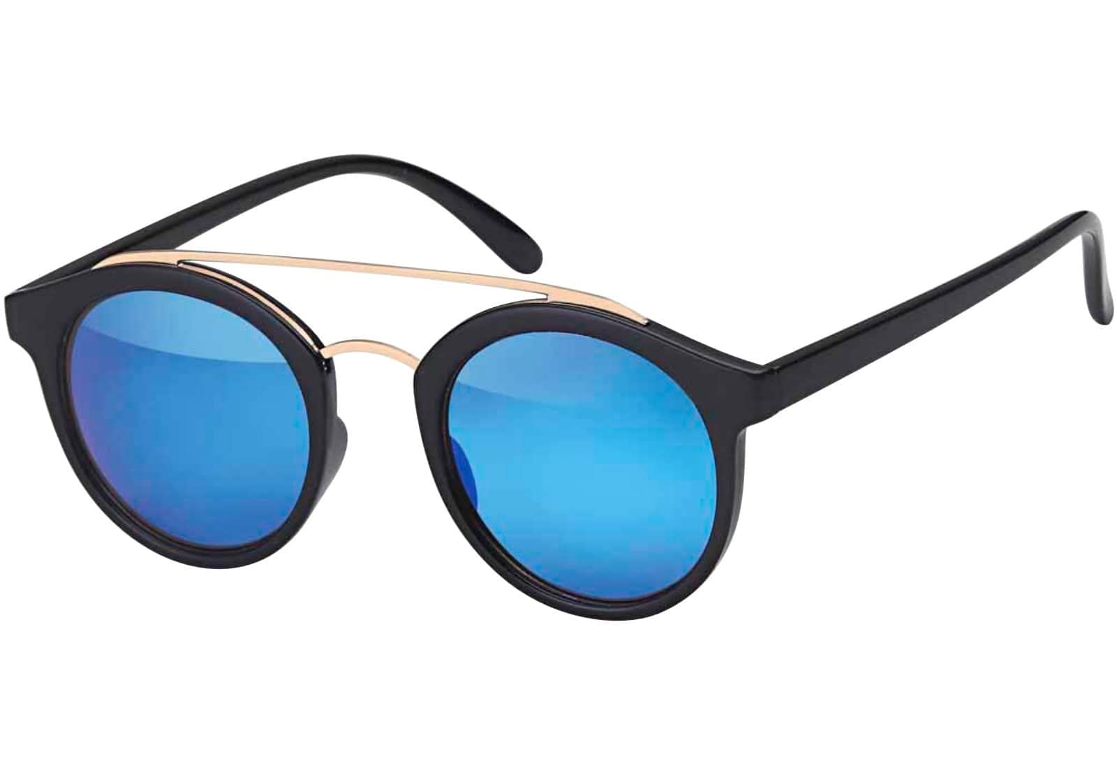 BEZLIT Unisex Sonnenbrille Doppelsteg Schwarz Gold UV400