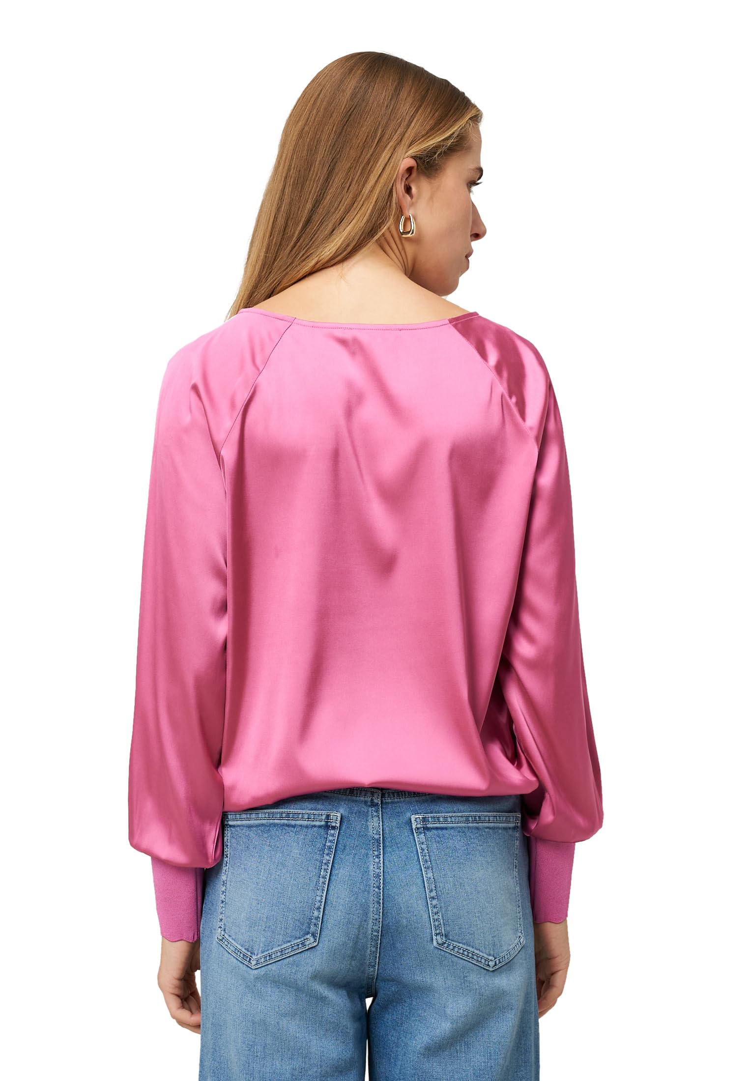 zero Satinbluse Strickbündchen Raspberry Velvet Gr.40