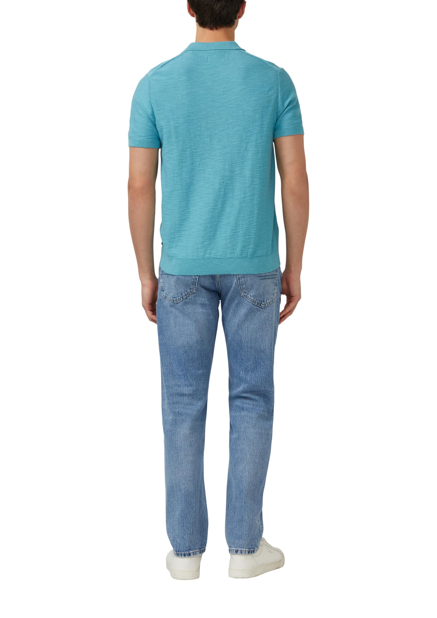s.Oliver Red Label Strick-Poloshirt Flammgarn L Türkis