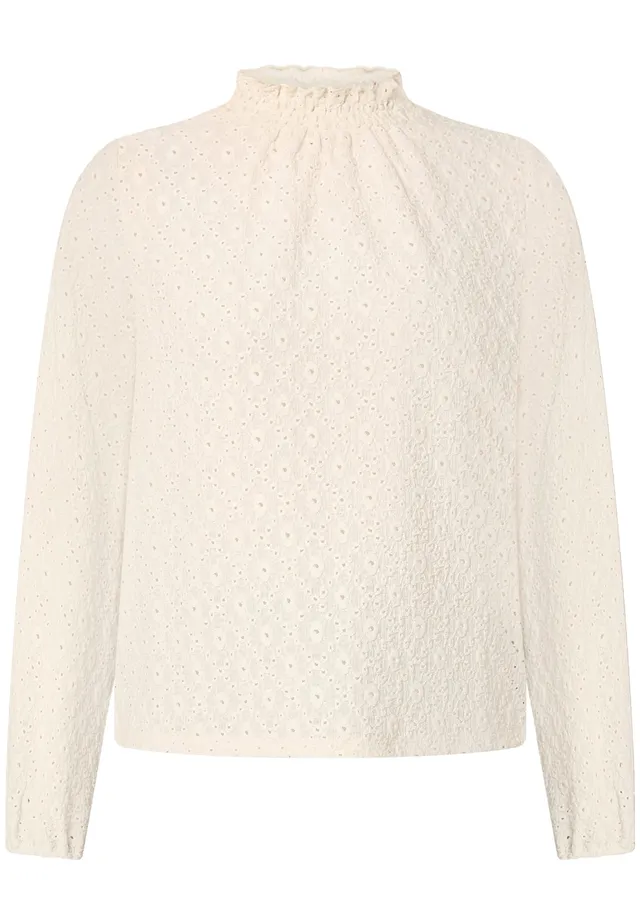 zero Bluse mit Lochmuster Damen Eggnog Gr. 40 luftig