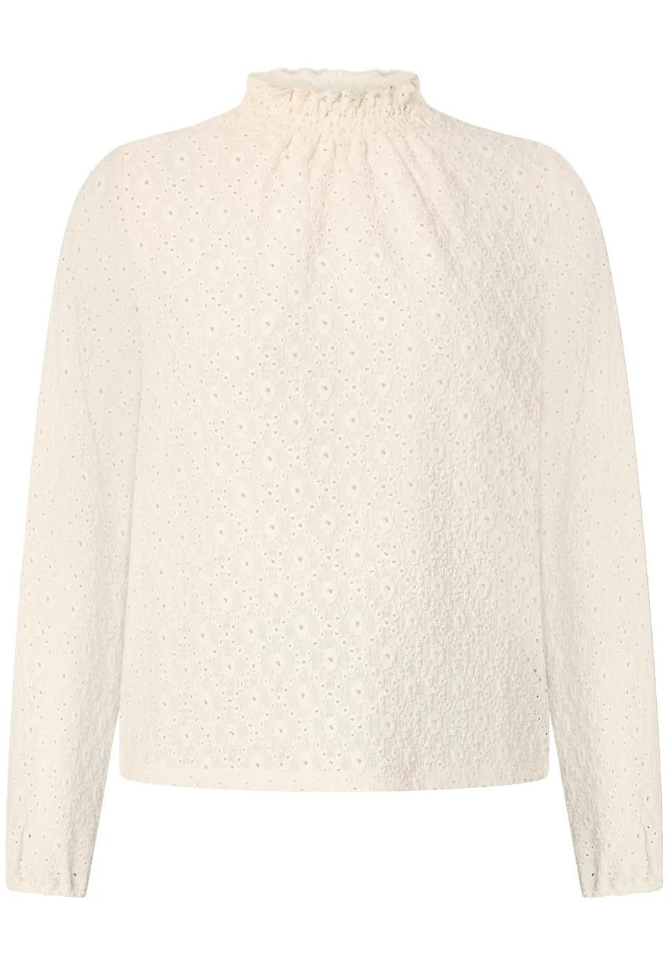 zero Bluse mit Lochmuster Damen Eggnog Gr. 40 luftig