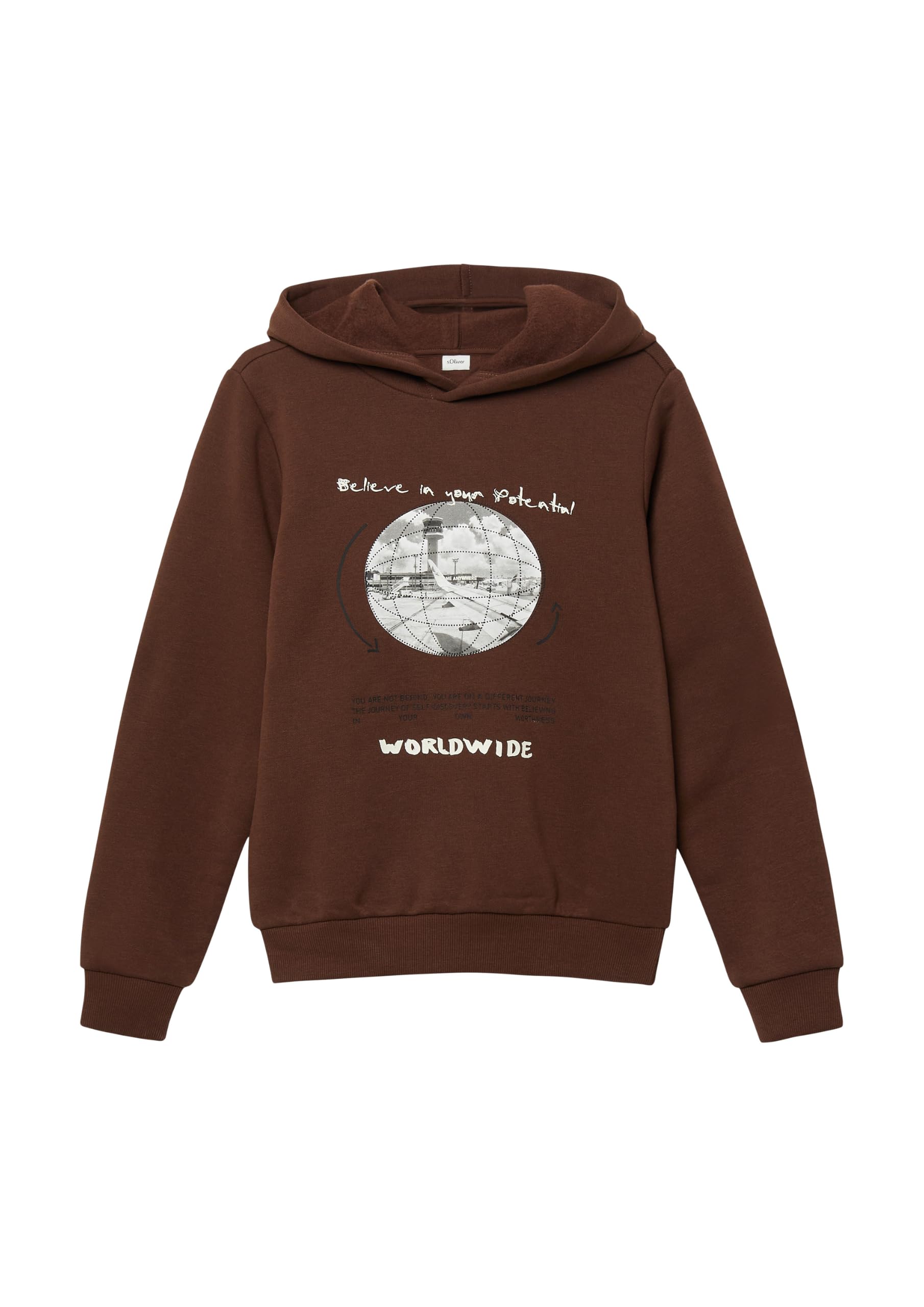 s.Oliver RED LABEL Hoodie Frontprint 170-176 schwarz Kapuze