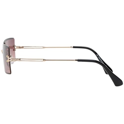 BEZLIT rechteckig randlos Sonnenbrille Braun UV400