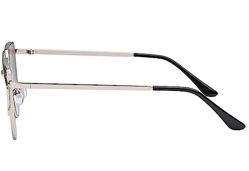 BEZLIT Rundglas Sonnenbrille Silber verspiegelt UV400
