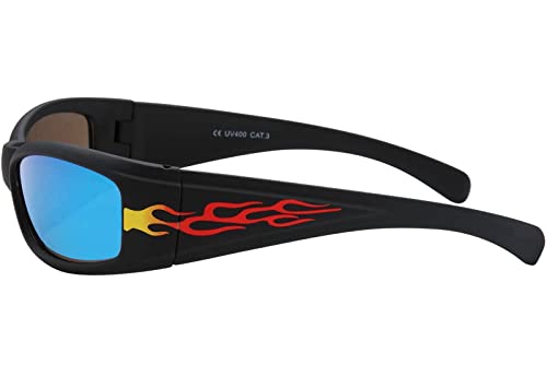 BEZLIT Kinder Sonnenbrille Flammen Blau Schwarz Kat.3