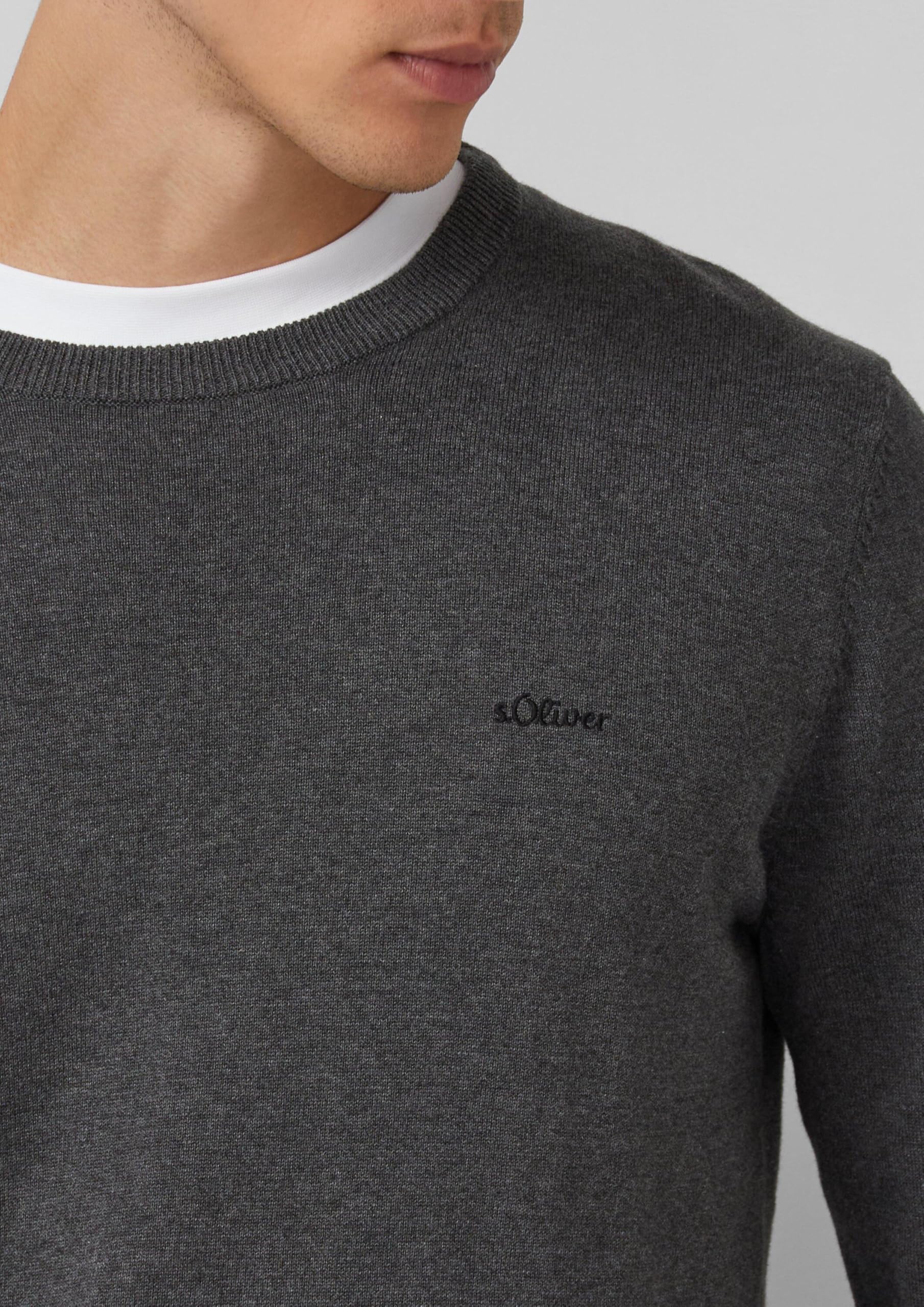 s.Oliver RED LABEL 2143173 Pullover dunkelgrau Baumwolle