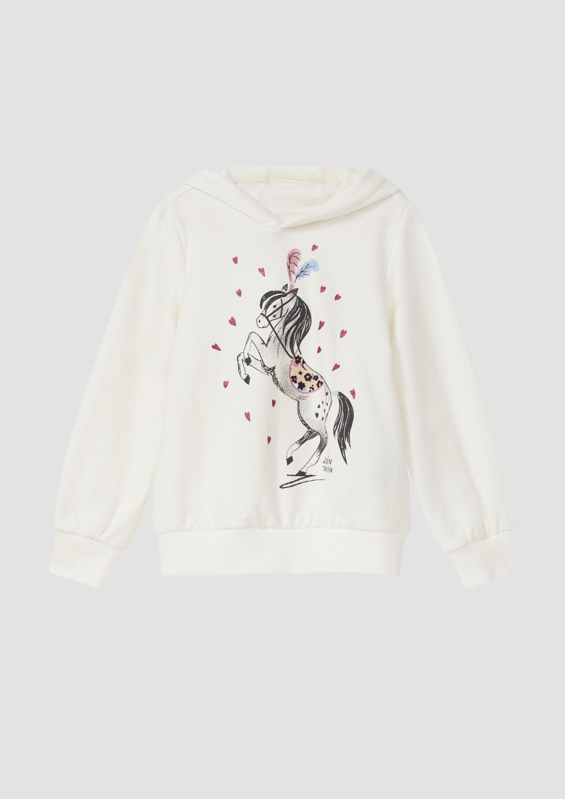 s.Oliver Red Label Hoodie Weiß Glitzerprint Große Größen
