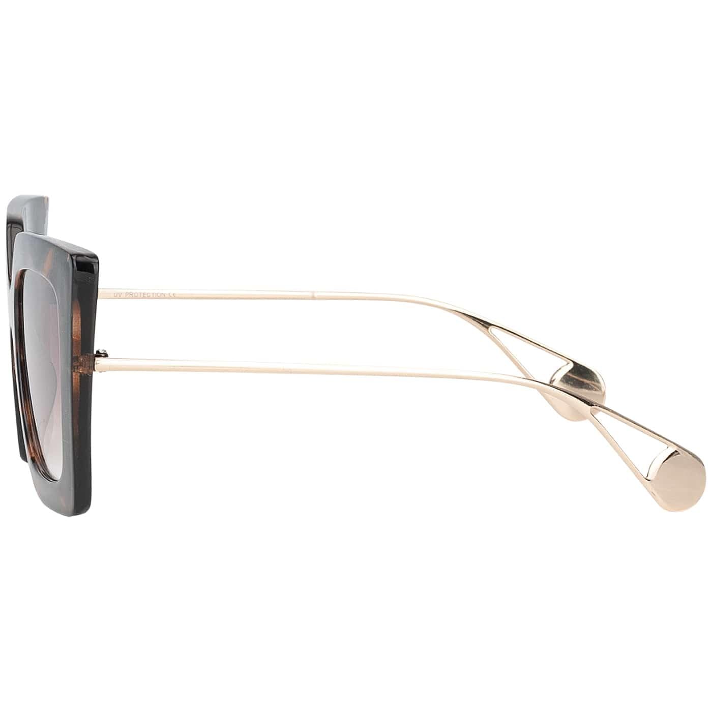 BEZLIT Oversize Sonnenbrille eckig Schwarz-gelb UV400