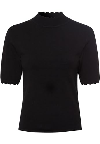 zero Strickpullover mit Wellenkante Pullover Black Beauty 34