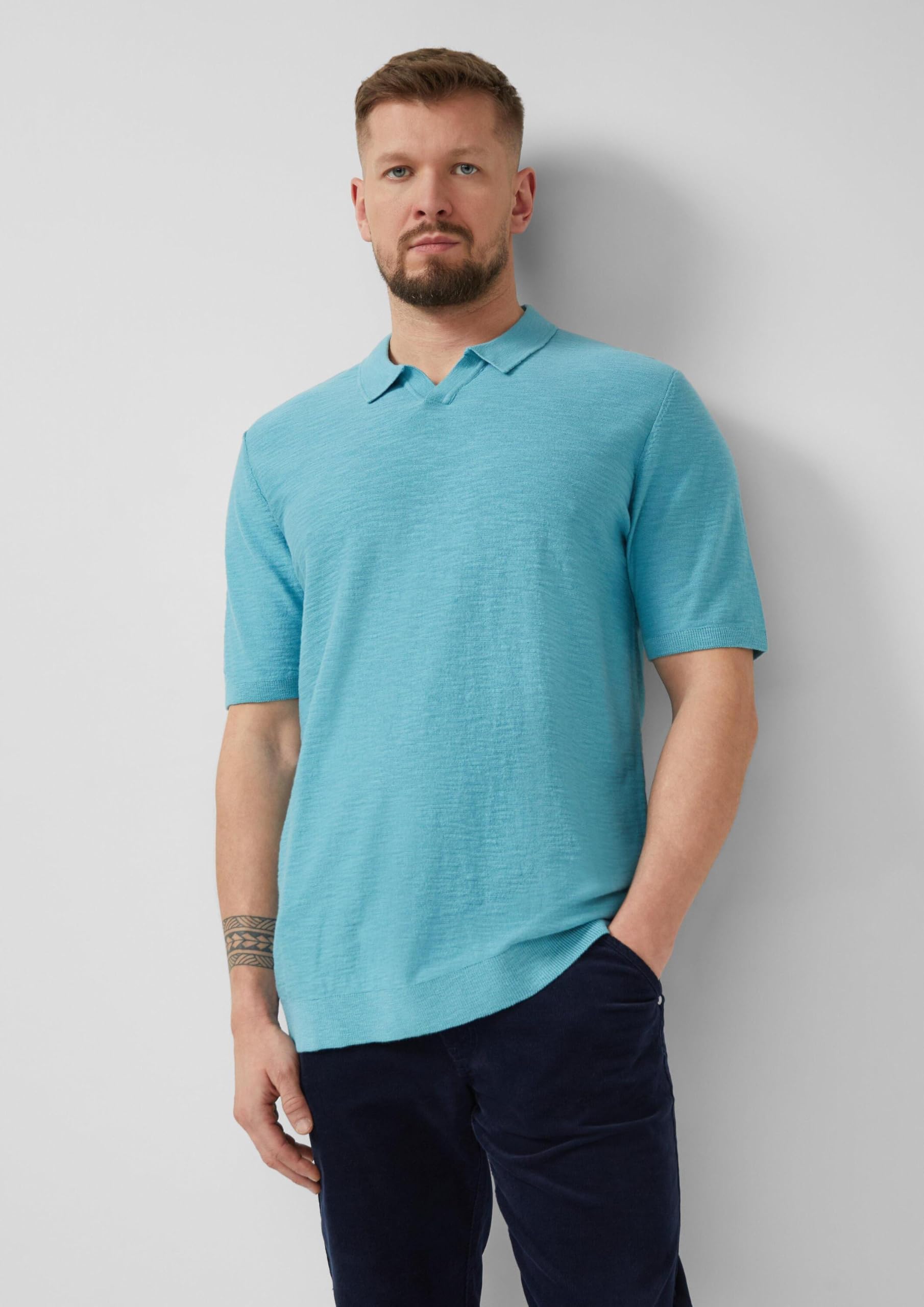 s.Oliver RED LABEL Strick-Poloshirt Flammgarn Regular Fit