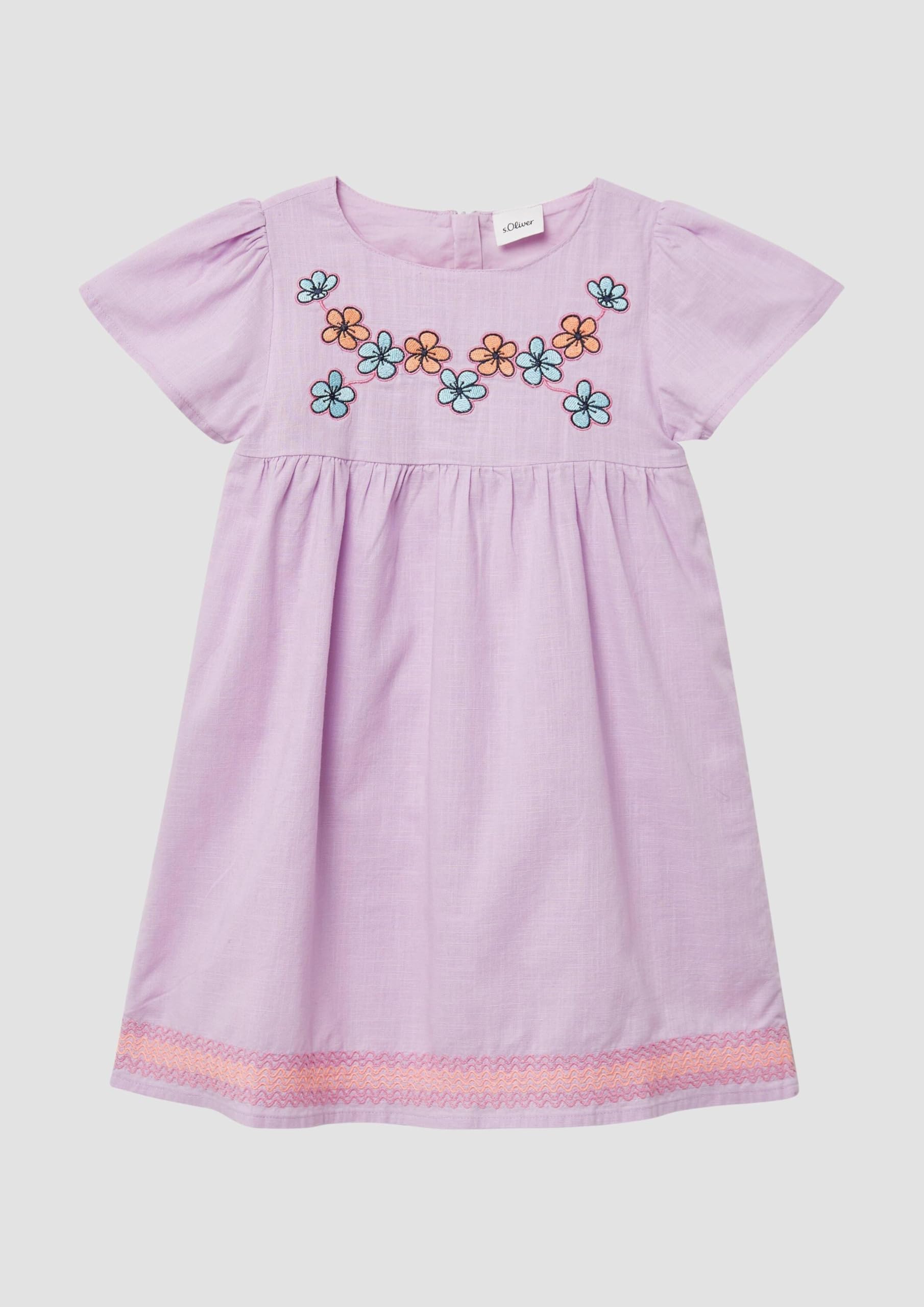s.Oliver A-Shape Baumwollkleid 140 Rundhals Stickerei