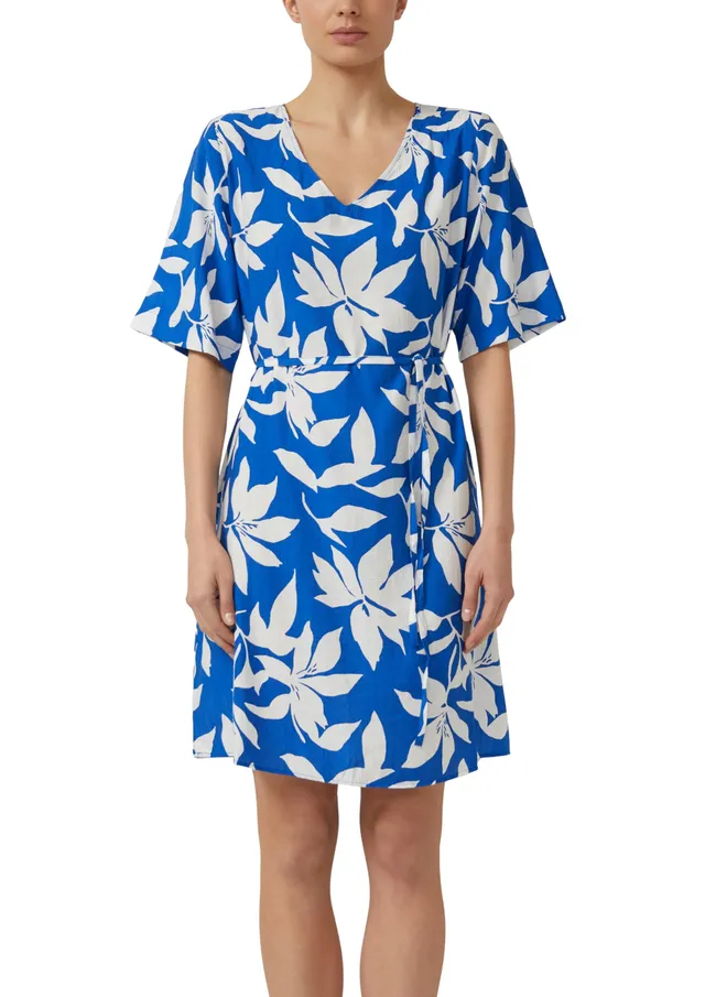 s.Oliver RED LABEL Kleid strukturiert Gürtel royalblau 40