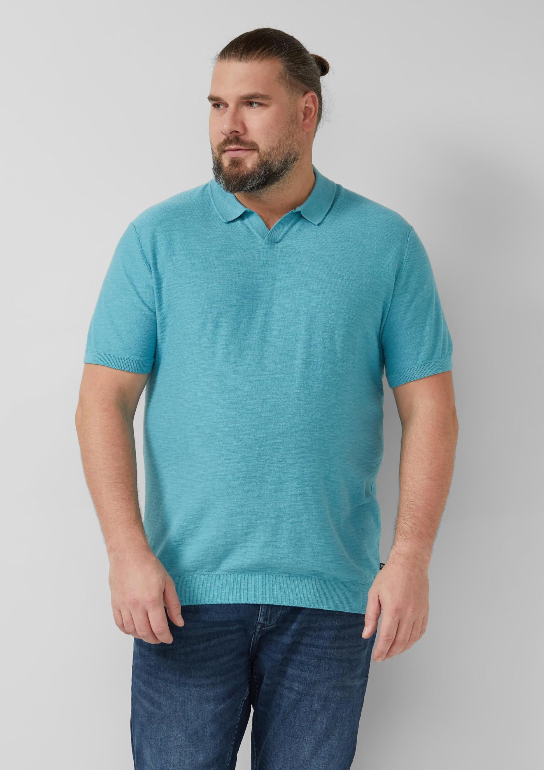 s.Oliver Red Label Strick-Poloshirt Flammgarn 4XL