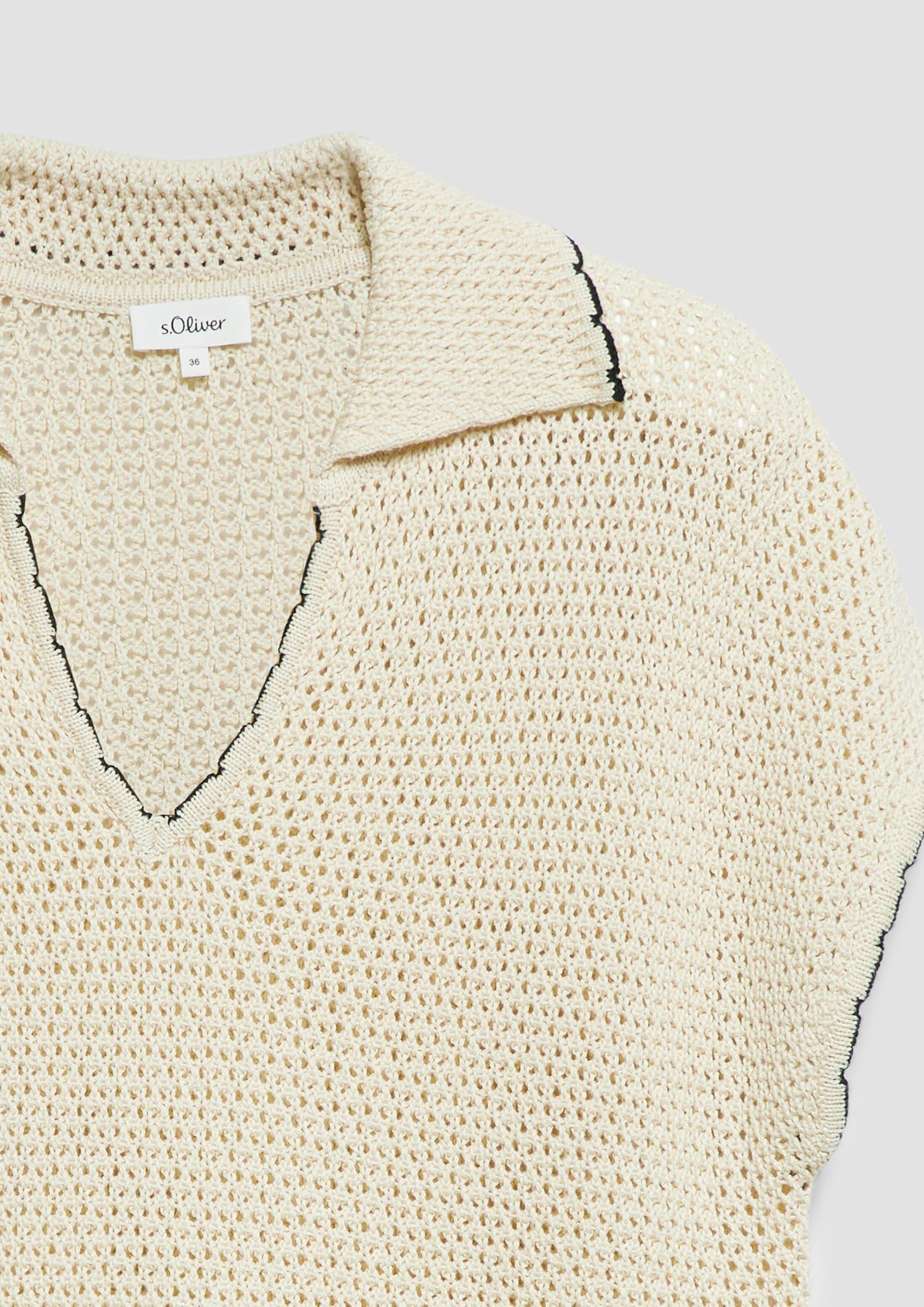 s.Oliver Red Label Polokragen Pullover braun Strick