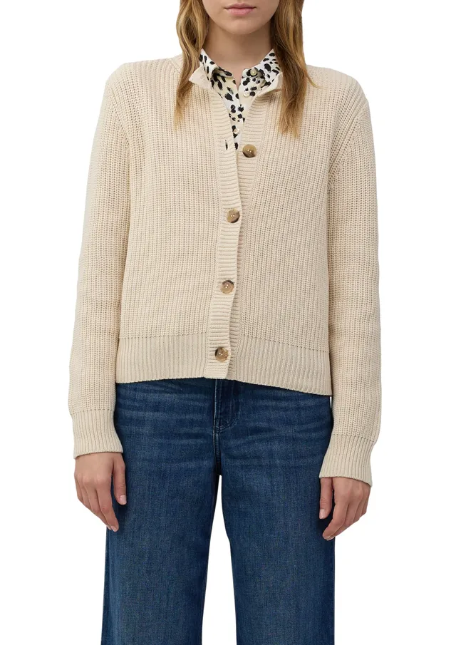 s.Oliver Junior Cardigan Baumwollmix Ripp-Optik Sand