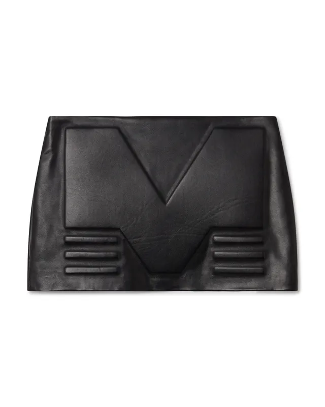 Mowalola M Seal Mini Minirock Veganleder schwarz