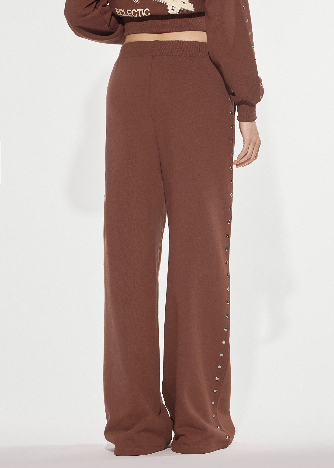 Denny Rose Downtown Sweathose Braun Nieten